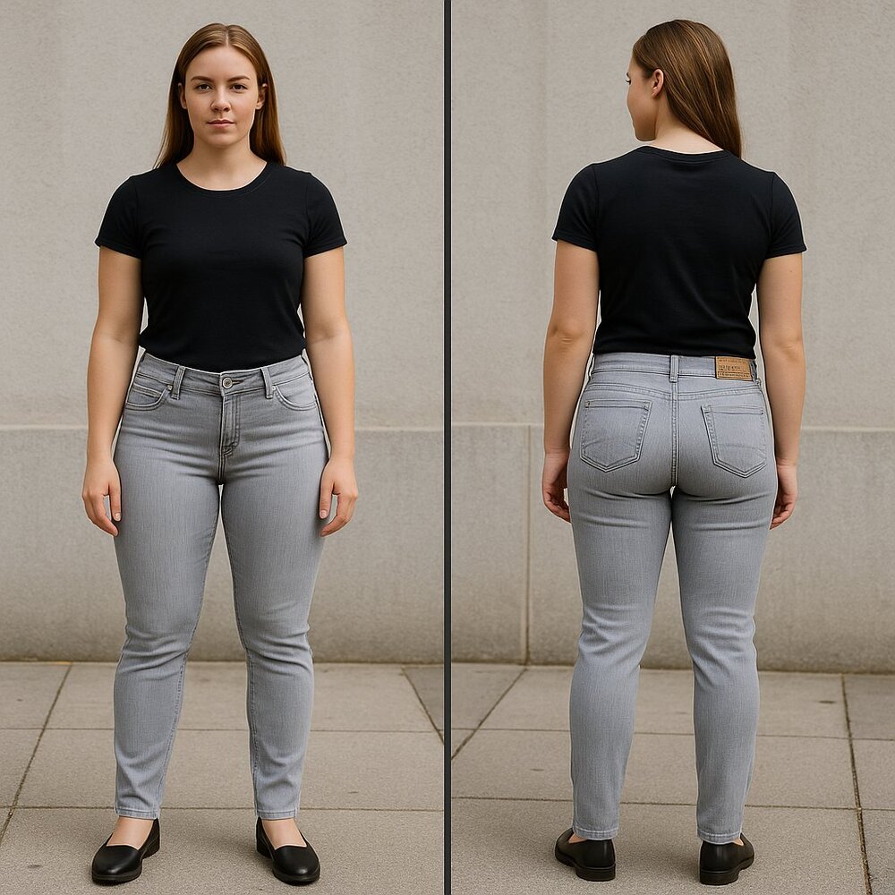Skinny Jeans with Ankle Zipper Gray Wash Paris Blue Womens Size 7